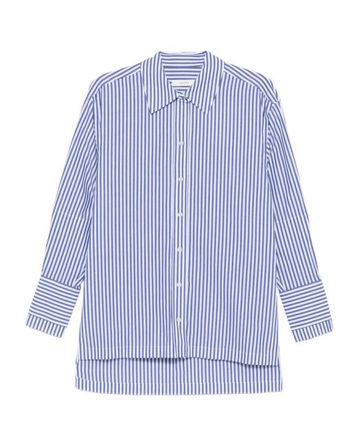 Joseph Blue Theia Vertical-Stripe Long-Sleeve Shirt