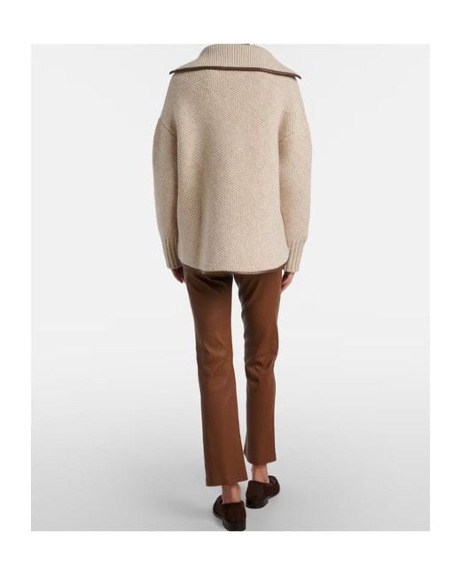Joseph Brown Cropped Leather Bootcut Pants
