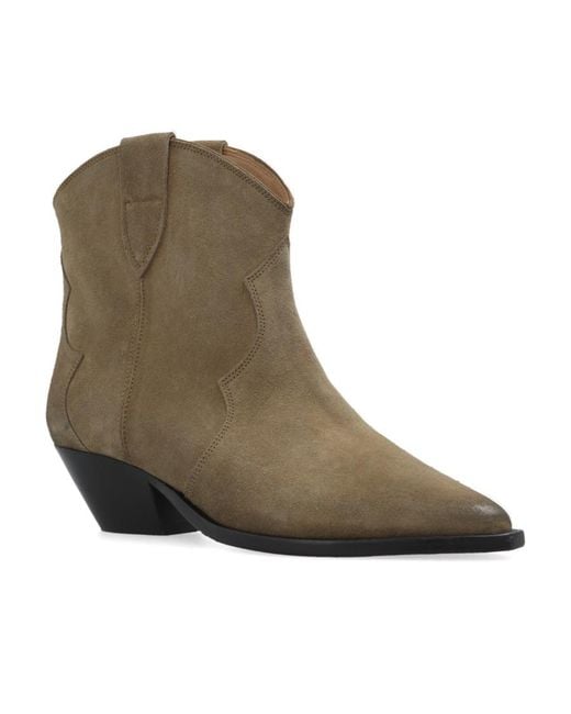 Isabel Marant Brown Pointed Short Boots
