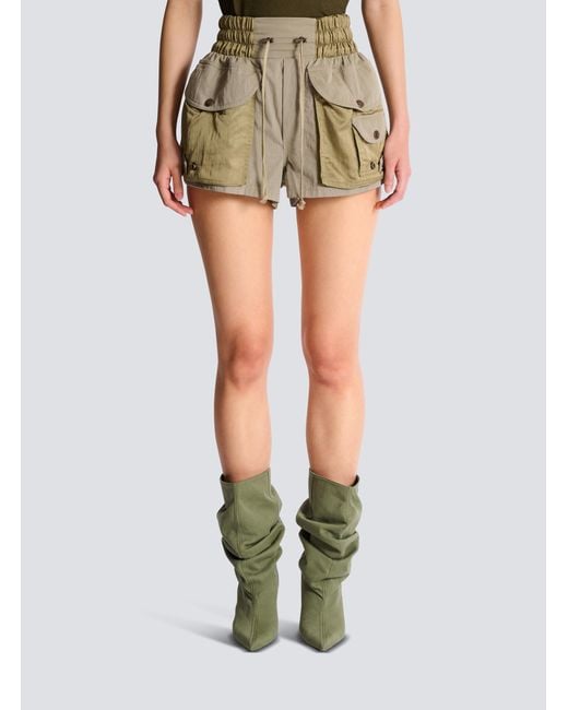 Balmain Natural Twill Utility Shorts