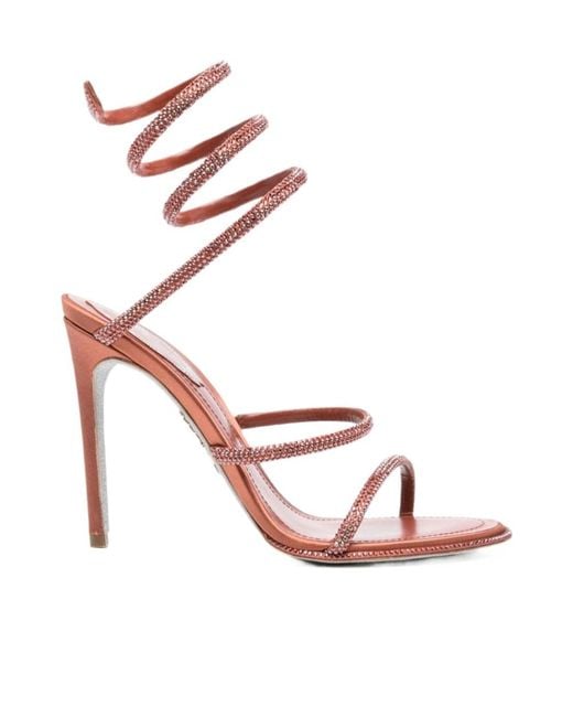 Rene Caovilla Pink René Caovilla Embellished Heeled Sandals