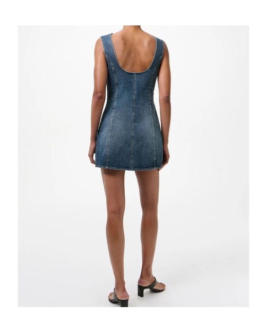 Our Legacy Blue Faded-Effect Sleeveless Mini Dress