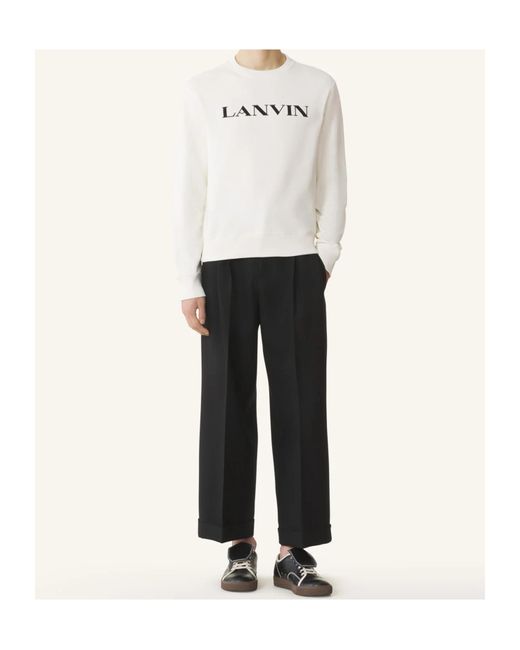 Lanvin White Crew Neck Sweatshirt for men