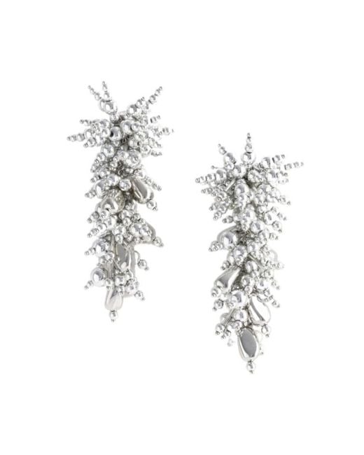 Self-Portrait White Beaded Dangle Earring