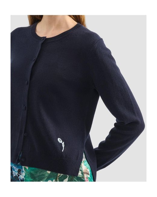 Erdem Blue Crew-Neck Cardigan