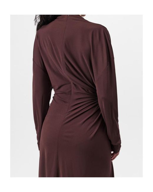 Bottega Veneta Purple Pleated Long-Sleeved Dress