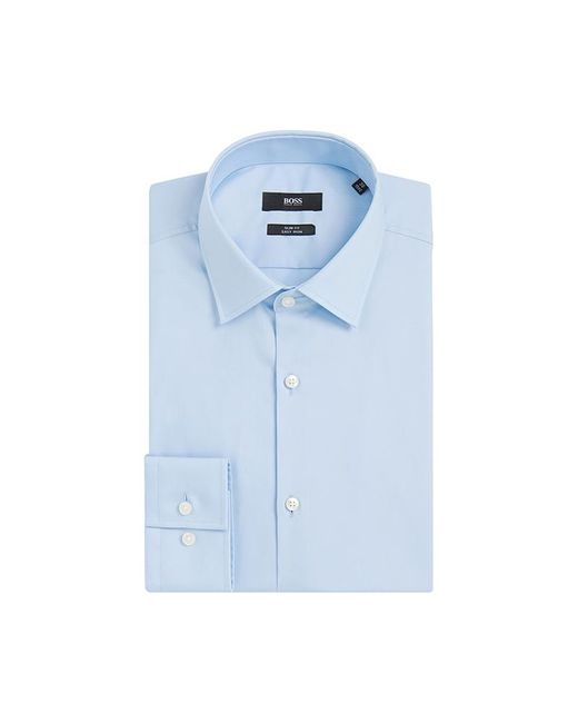 Boss Blue Lapel Button Shirt for men