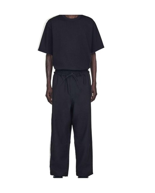 Y-3 Blue Comfy Split Hem Fleece Sports Sweatpants for men