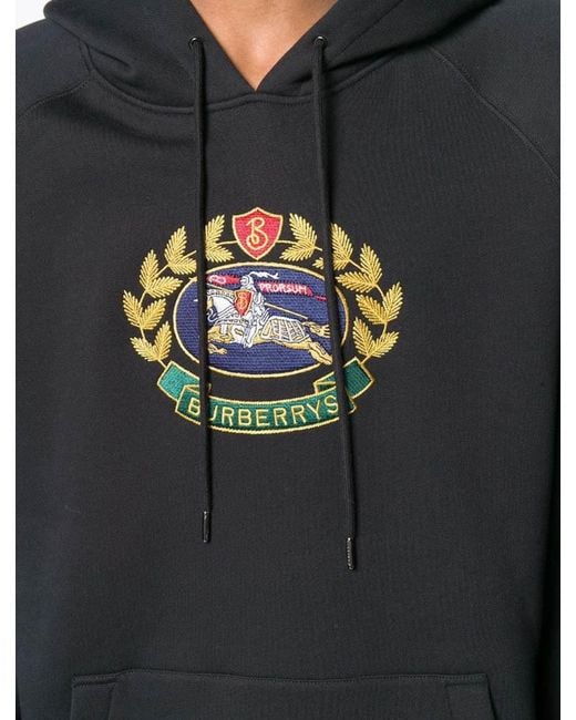 Burberry Blue Logo Hooded Sweater for men