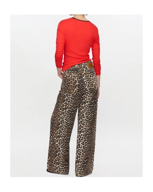 Ganni Red Long-Sleeve Top
