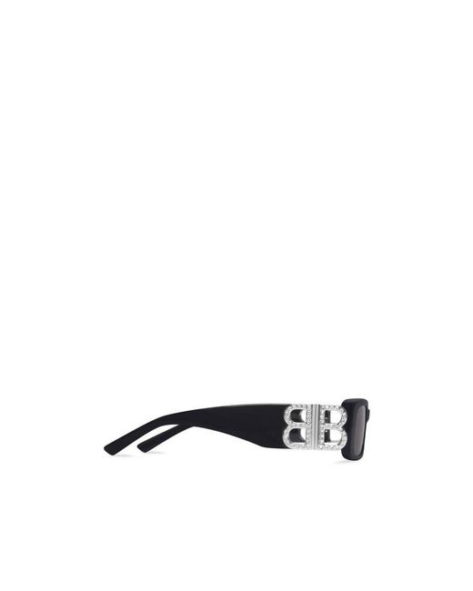 Balenciaga White Eyewear Rectangle Framed Sunglasses