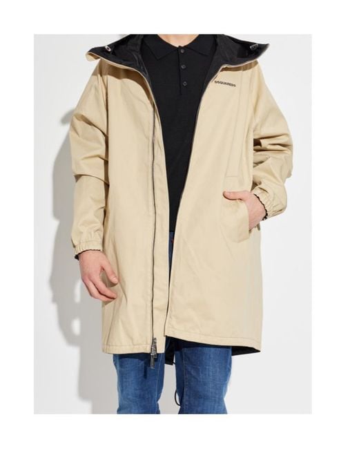DSquared² Black Reversible Zip-Up Hooded Parka for men