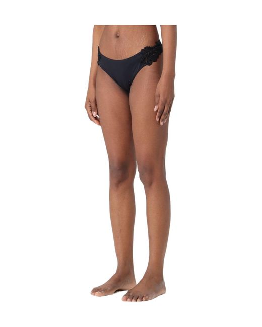 Ermanno Scervino Blue Floral-Lace Bikini Bottoms