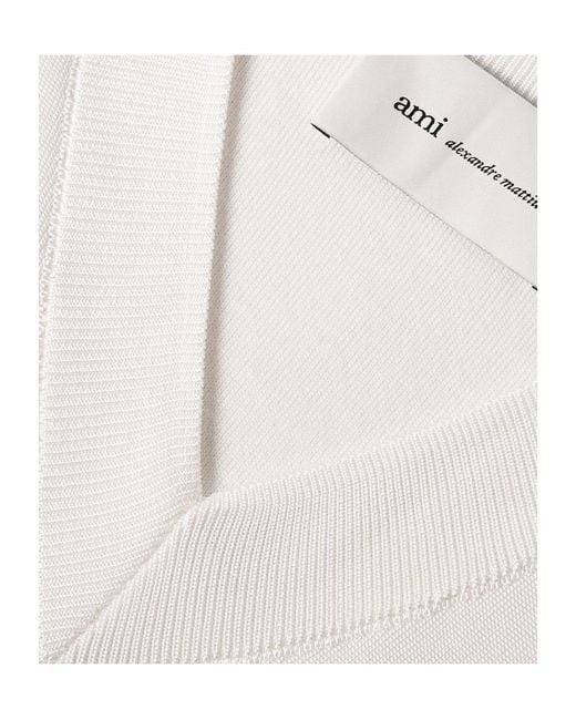AMI White V-Neck Short-Sleeve T-Shirt for men