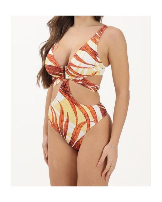 Just Cavalli Pink One-Piece Swimsuit With Exotic Print