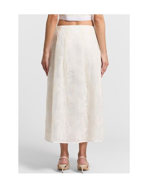 Peserico White Floral Print Pleated Skirt