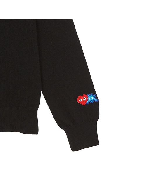 COMME DES GARÇONS PLAY Gray X Invader Pixelated-Heart Cardigan for men
