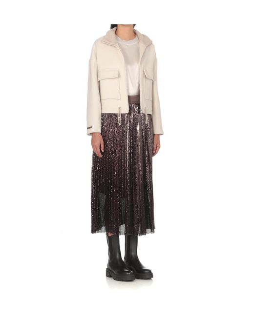 Peserico Brown Aurea Midi Skirt