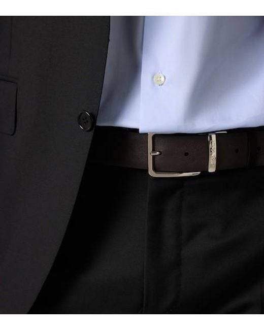 Canali White Leather Belt for men