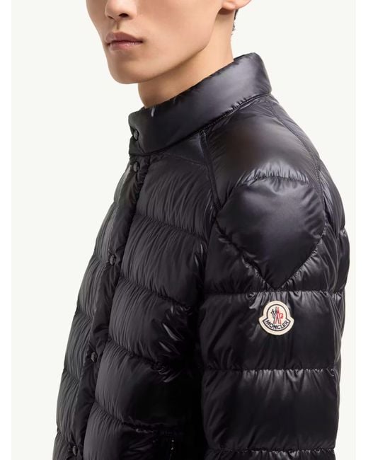 Moncler Blue Selves Button-Up Short Padded Jacket for men