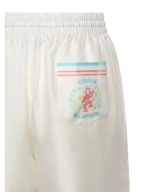 Casablanca White Logo Trim Shorts for men