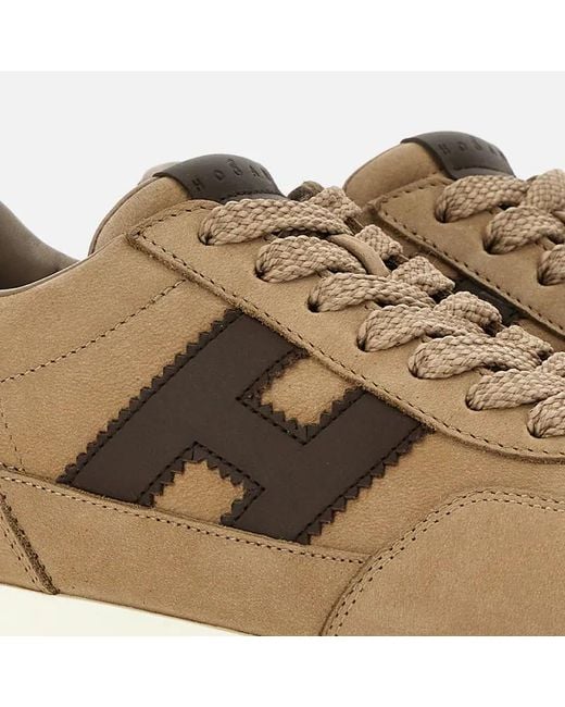Hogan Brown Low Top Lace Up Sneakers