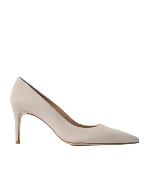 Stuart Weitzman White Stuart Power Suede Pumps