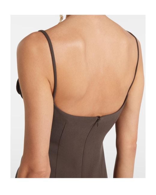 Magda Butrym Brown Wool-Blend Minidress
