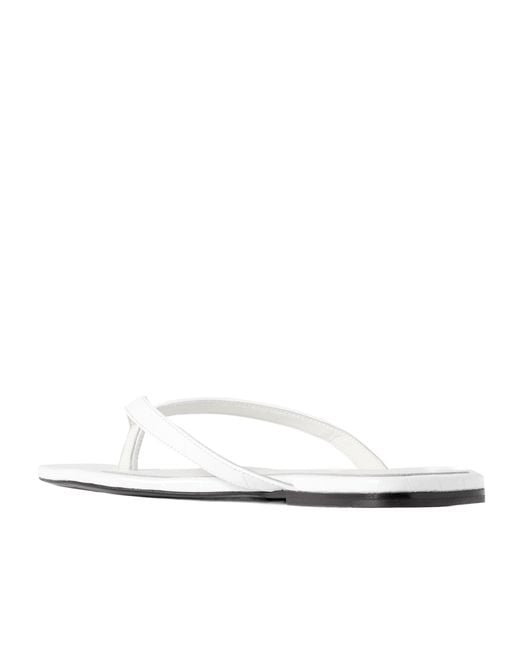 Totême White Imitation Alligator Flip-Flops