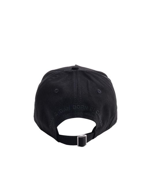 DSquared² Blue Flag Patch Distressed Baseball Cap for men