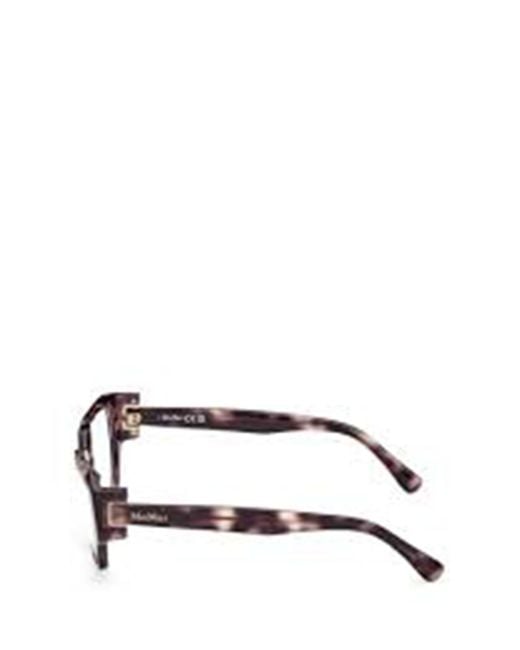 Max Mara White Rectangular Frame Glasses