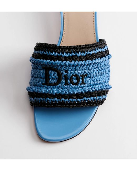 Dior Blue Woven Heeled Slide