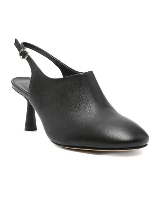 Aeyde Black 70Mm Leather Slingback Pumps