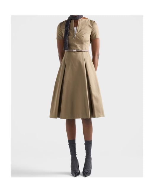 Prada Natural Chino Zipper Dress
