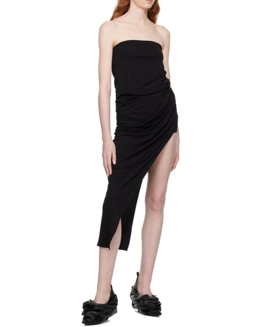 Helmut Lang Black High-Waisted Asymmetric Maxi Skirt