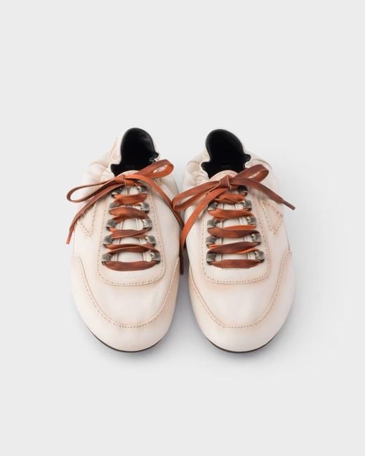 Prada Multicolor Ruched Nappa Low-Top Sneakers for men