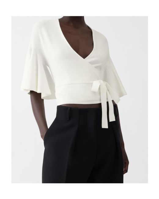 Jacquemus White Tied-Waist Detailed Top