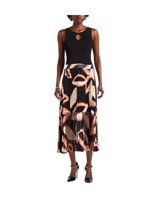 Farm Rio Black Two-Color Satin Shirt Dress