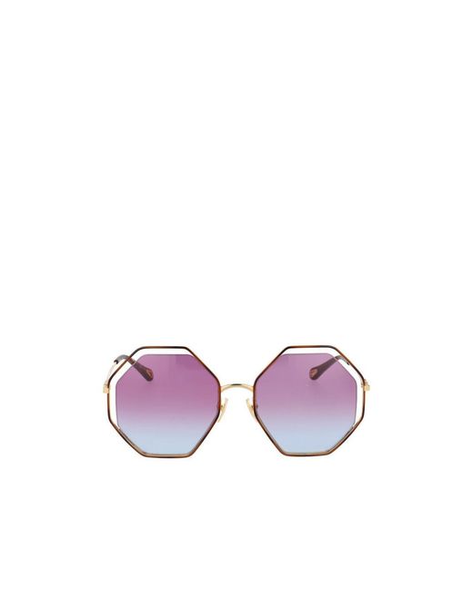 Chloé Purple Chloé Eyewear Octagonal Frame Sunglasses
