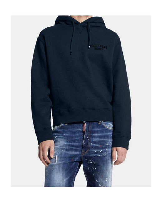 DSquared² Blue Just Right Fit Milano Hoodie for men