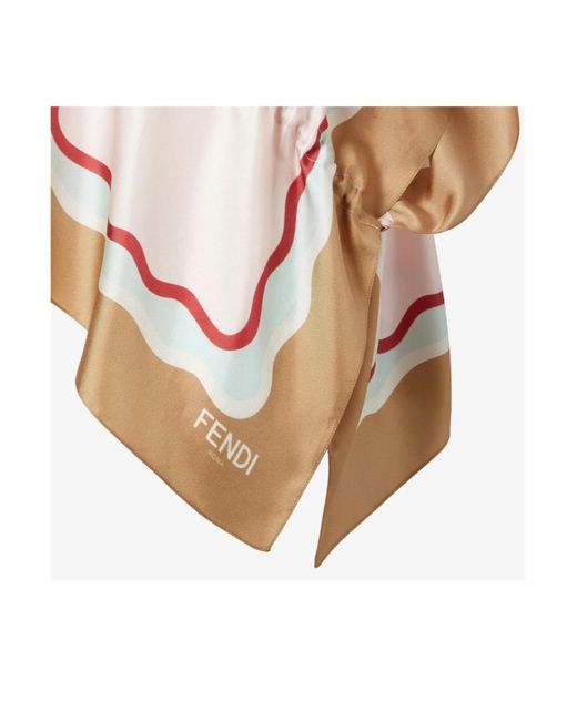 Fendi Pink Printed Drawstring-Waist Poncho