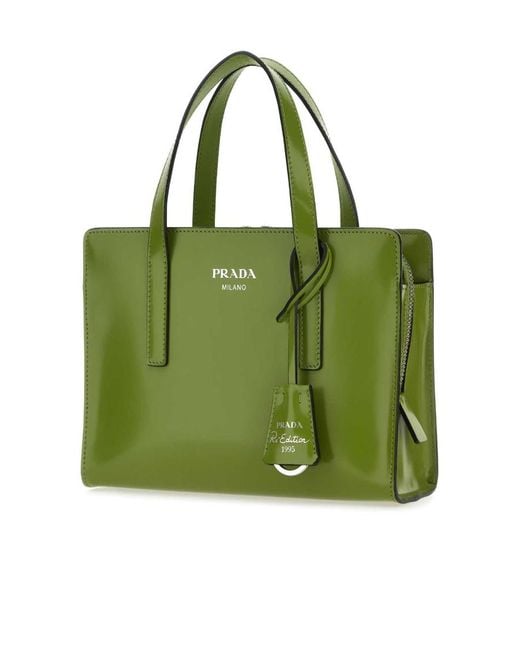 Prada Green Re-Edition 1995 Series Leather Handbag