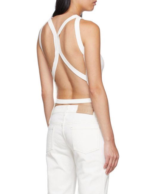 Dion Lee White Cut Out Tank Top