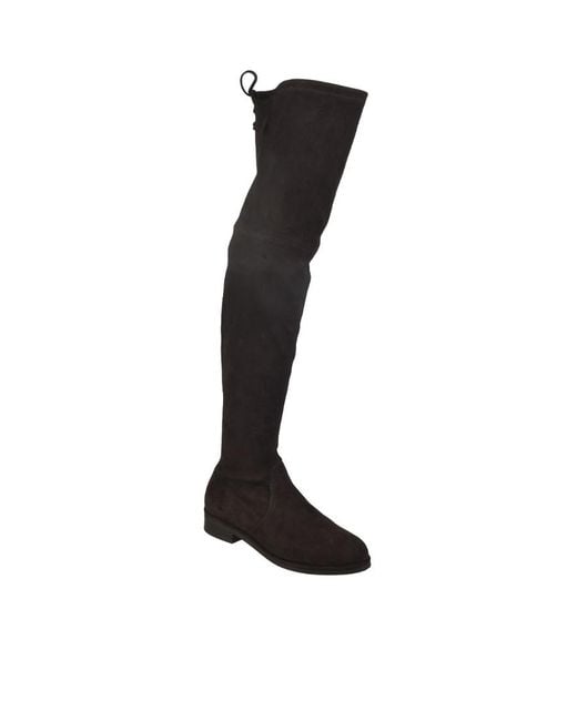 Stuart Weitzman Black Round-Headed Boots