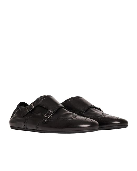 Scarosso Black Johnny Double Monk Strap Shoes for men