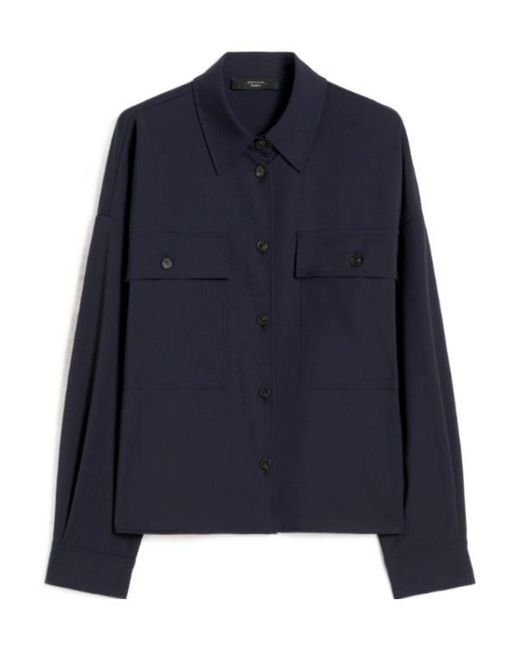 Weekend by Maxmara Blue Mulino Cropped Jacket