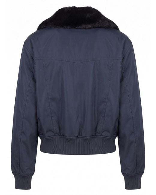 Patrizia Pepe Blue Long-Sleeved Zippered Padded Jacket