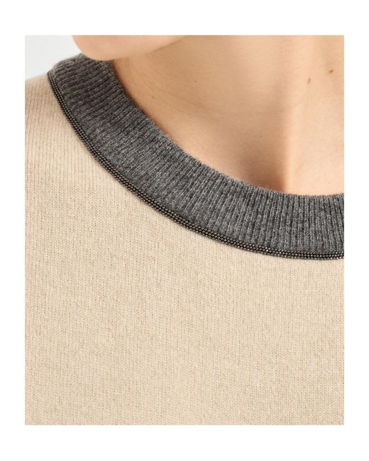 Brunello Cucinelli Natural Pocket Trim Mini Dress