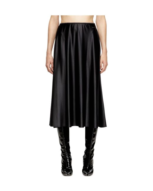 DIESEL Black O-Mori Flared Midi Skirt