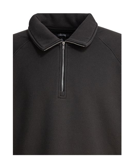 Stussy Gray Zipper Lapel Sweatshirt for men